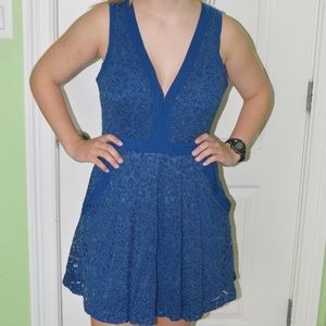 FREE PEOPLE Lace Dress Eyelet Cutout Back